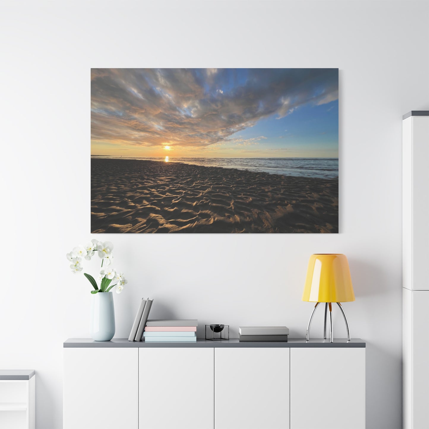 Canvas Print - Sunset Beach Textured Seascape Cape Cod (original photograph by Kind River Studio)