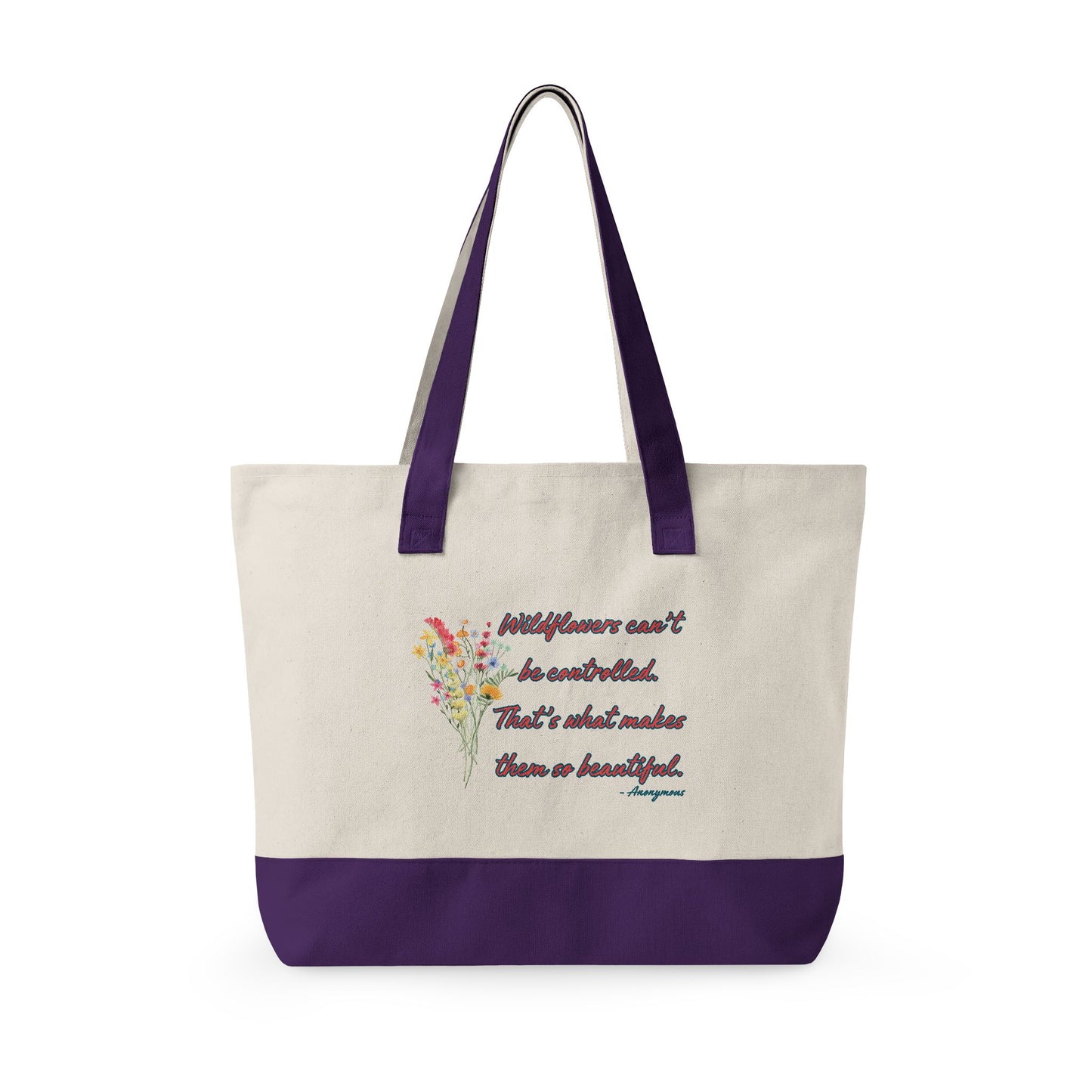 Wildflowers Zippered Canvas Tote