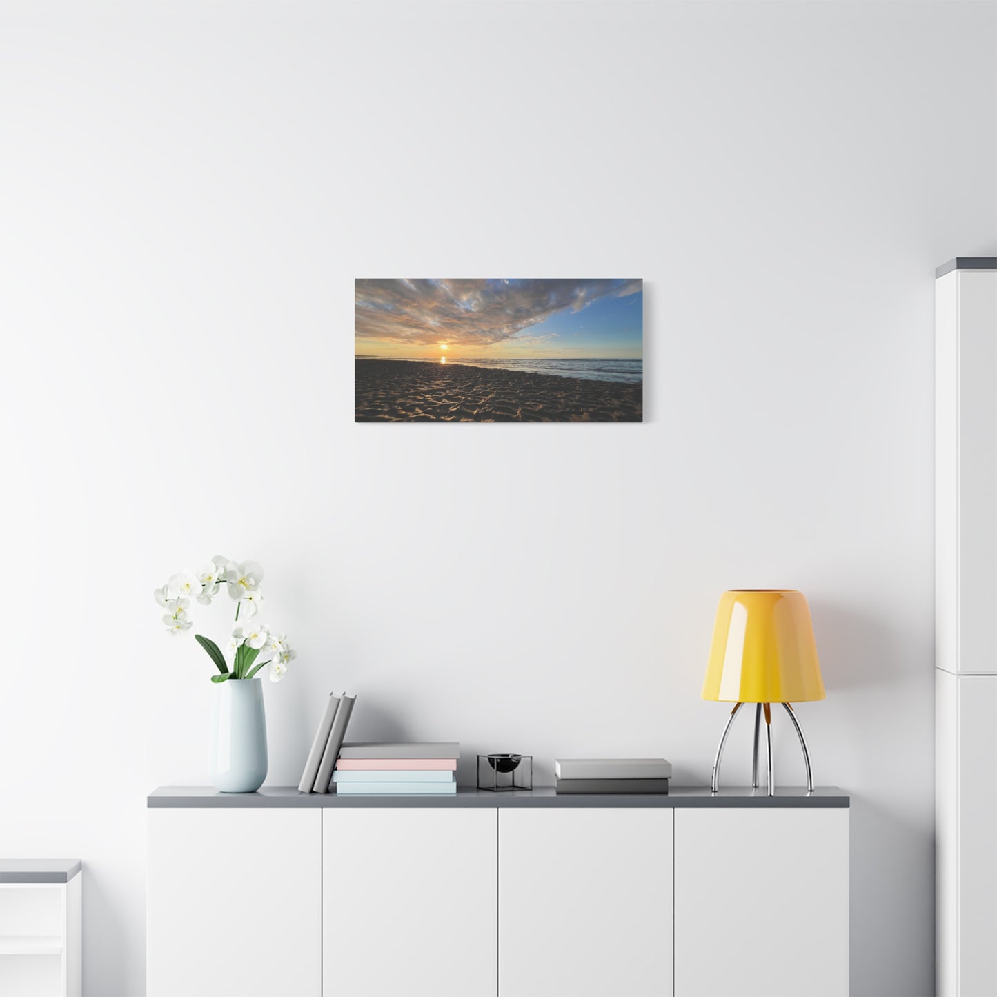 Canvas Print - Sunset Beach Textured Seascape Cape Cod (original photograph by Kind River Studio)