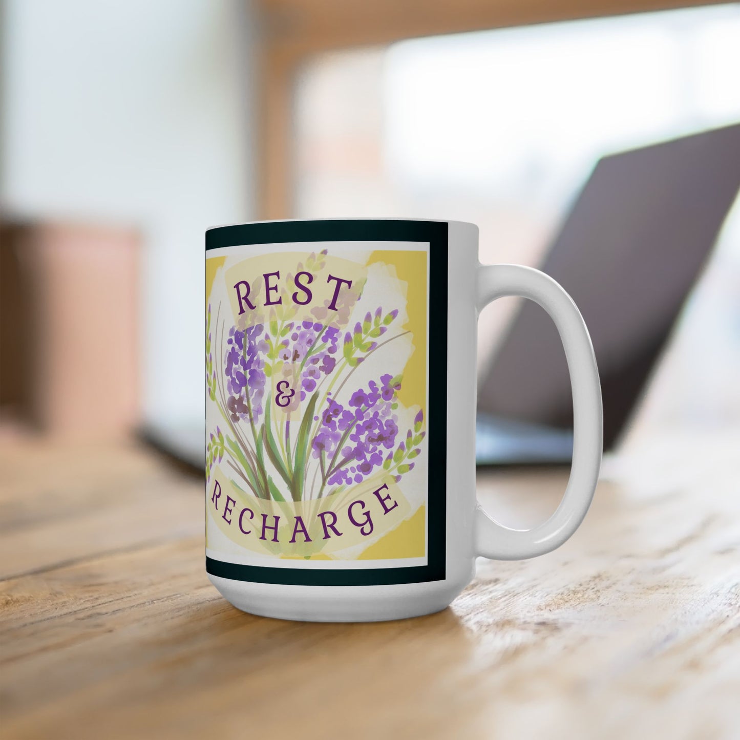 Mug - Ceramic (11 oz | 15 oz) - Rest & Recharge Lilacs