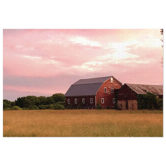 Jigsaw Puzzle (1000 pcs) - Red Barn at Dusk