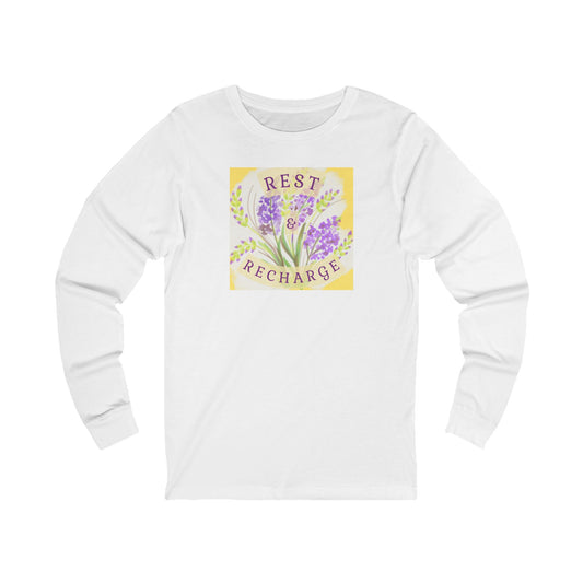 Tee - Long Sleeve (Adult) - Rest & Recharge Lilacs