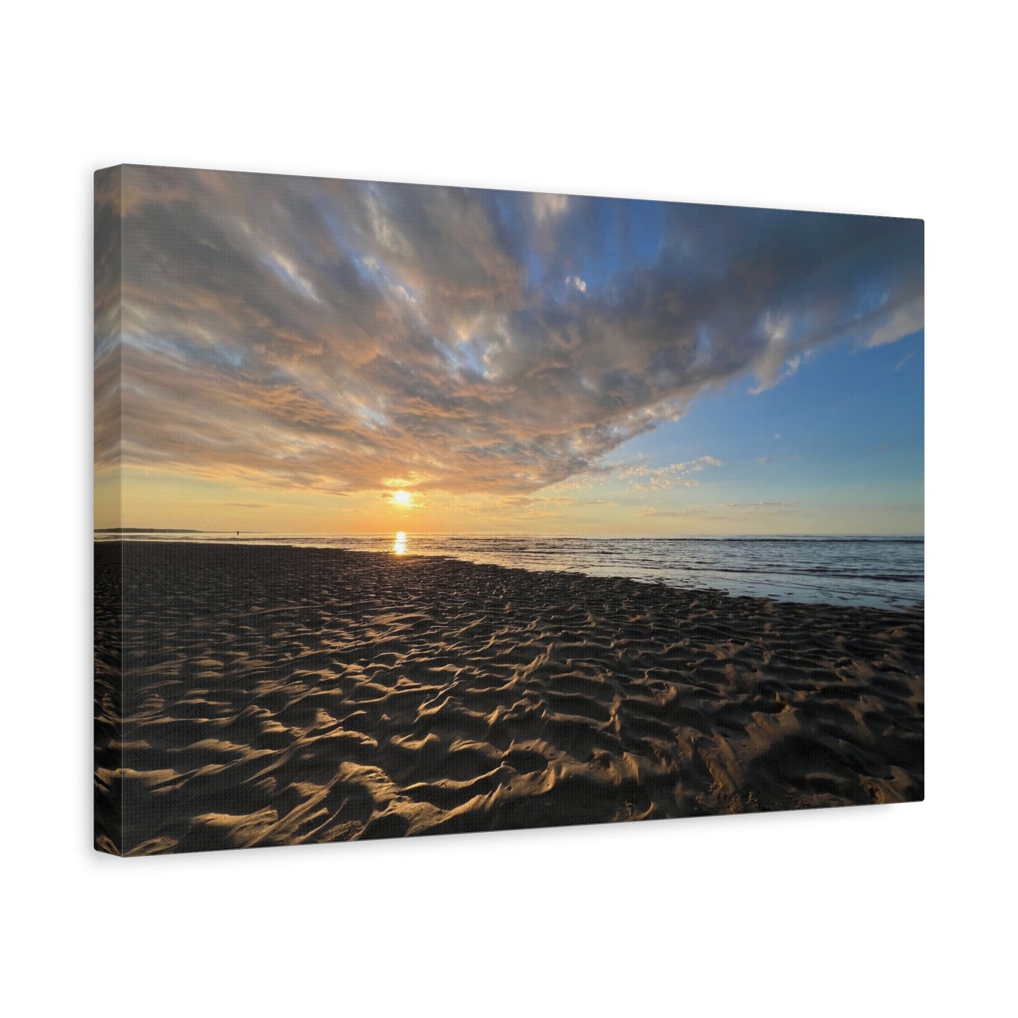 Canvas Print - Sunset Beach Textured Seascape Cape Cod (original photograph by Kind River Studio)