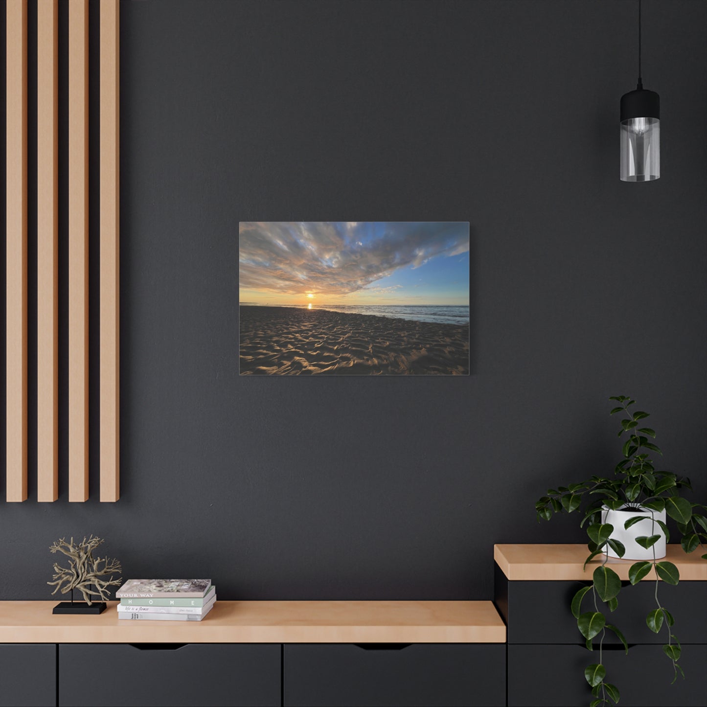 Canvas Print - Sunset Beach Textured Seascape Cape Cod (original photograph by Kind River Studio)