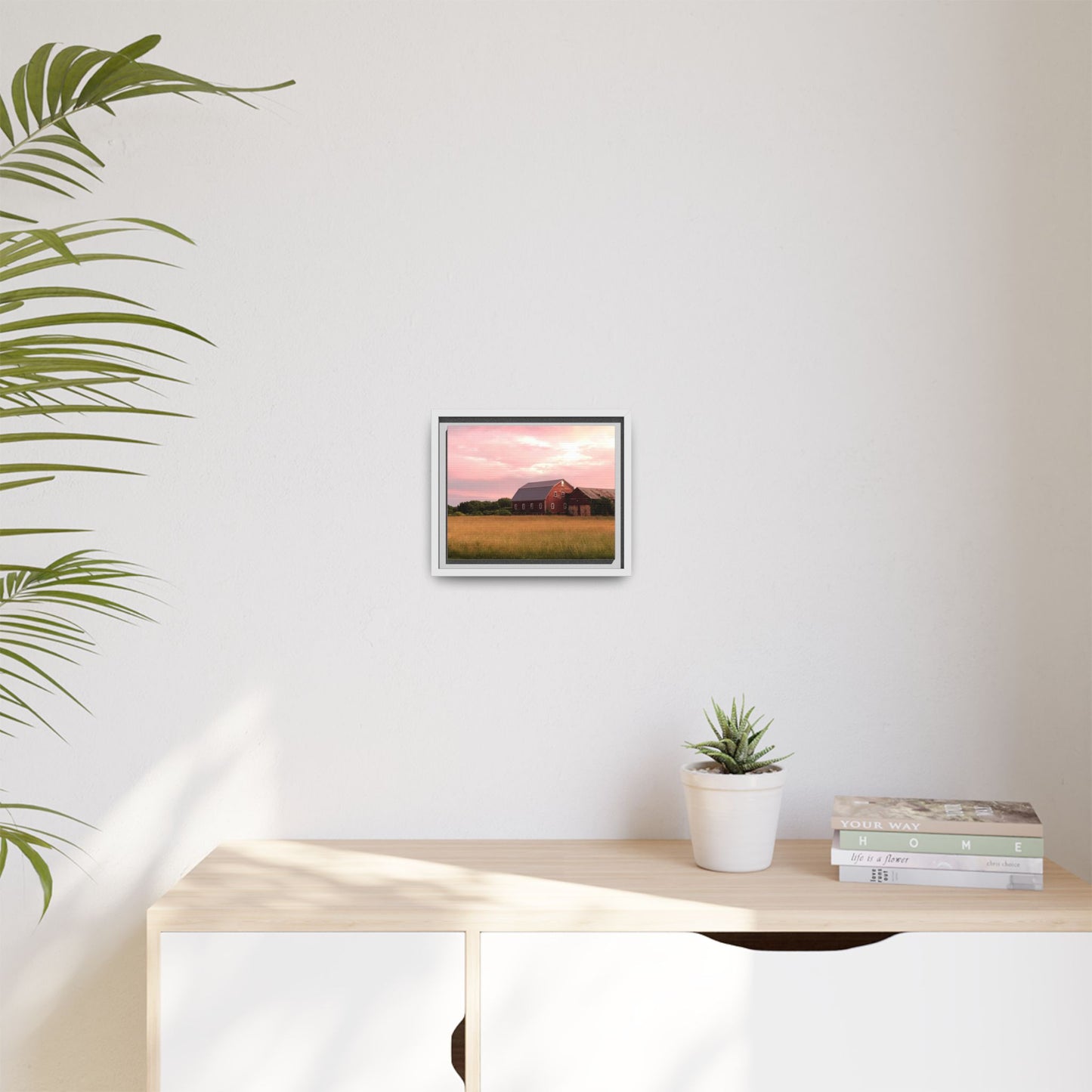 Canvas Print in Frame - Red Barn at Dusk (original photograph by Kind River Studio)