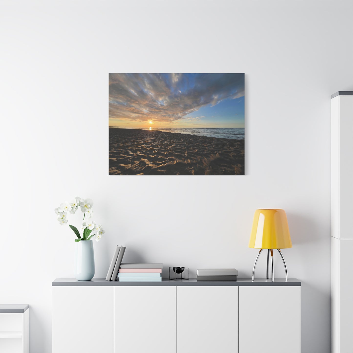 Canvas Print - Sunset Beach Textured Seascape Cape Cod (original photograph by Kind River Studio)