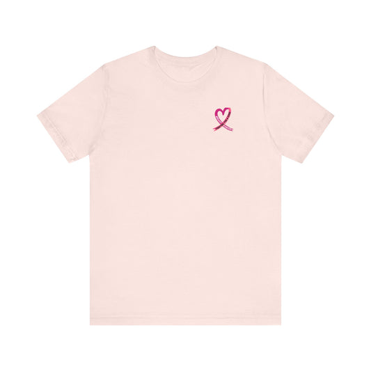 Tee - Short Sleeve (Adult) - Heart Ribbon Breast Cancer