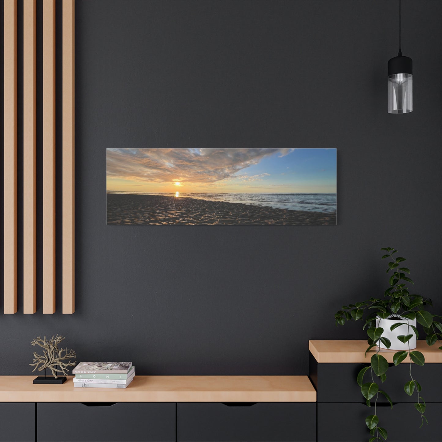 Canvas Print - Sunset Beach Textured Seascape Cape Cod (original photograph by Kind River Studio)