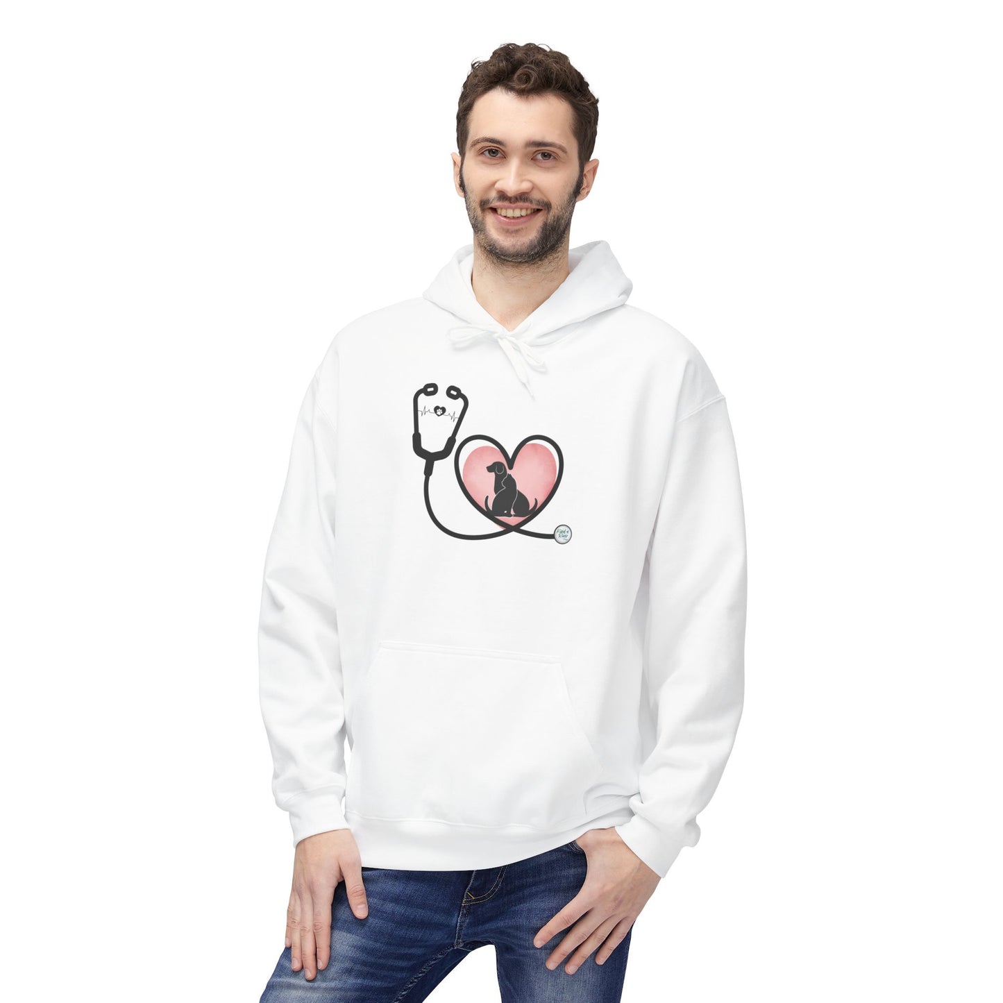 Hoodie (Adult) — Stethoscope Heart Animals