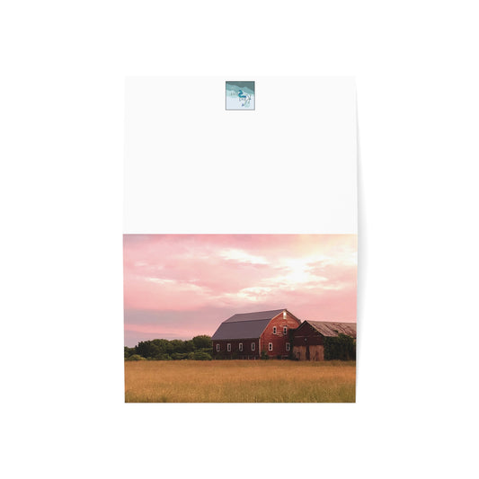 Note Cards | Set of 10 - Red Barn at Dusk