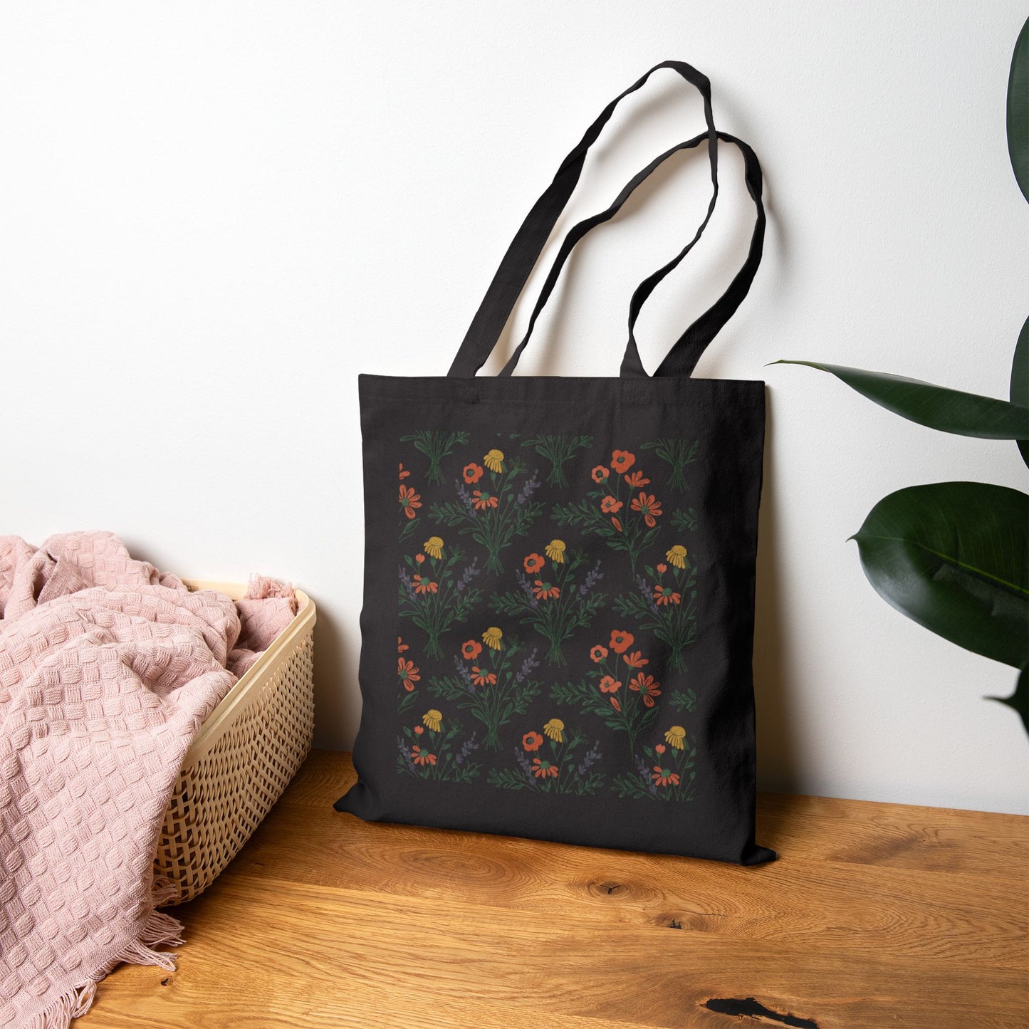 Rustic Floral Pattern Tote