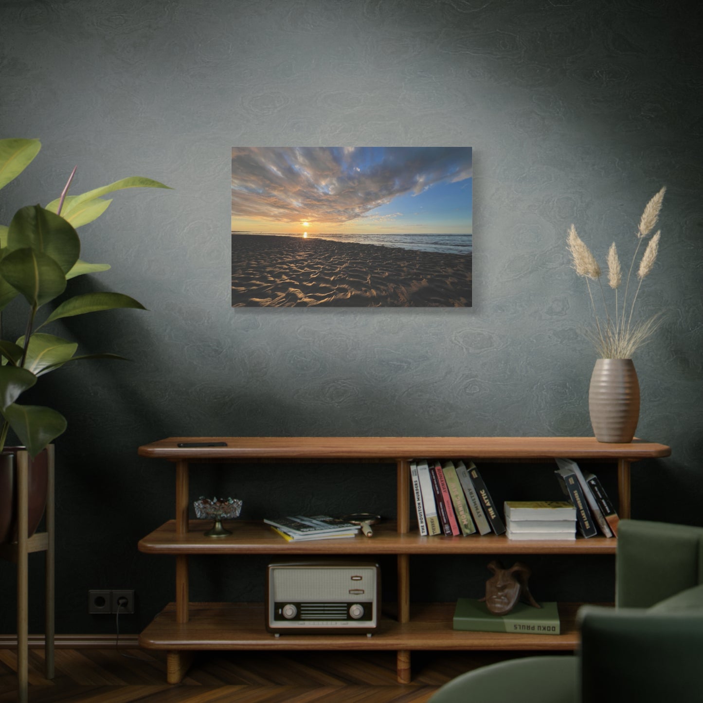 Canvas Print - Sunset Beach Textured Seascape Cape Cod (original photograph by Kind River Studio)