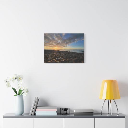 Canvas Print - Sunset Beach Textured Seascape (original photograph by Kind River Studio)