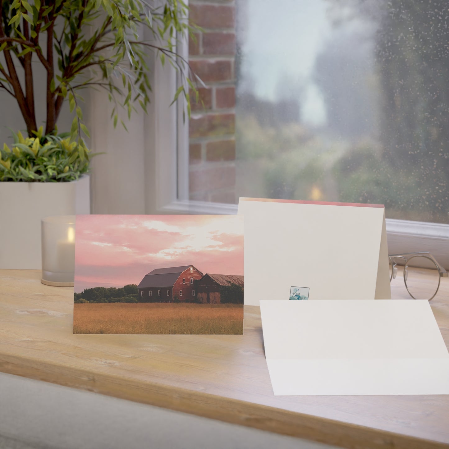 Note Cards | Set of 10 - Red Barn at Dusk