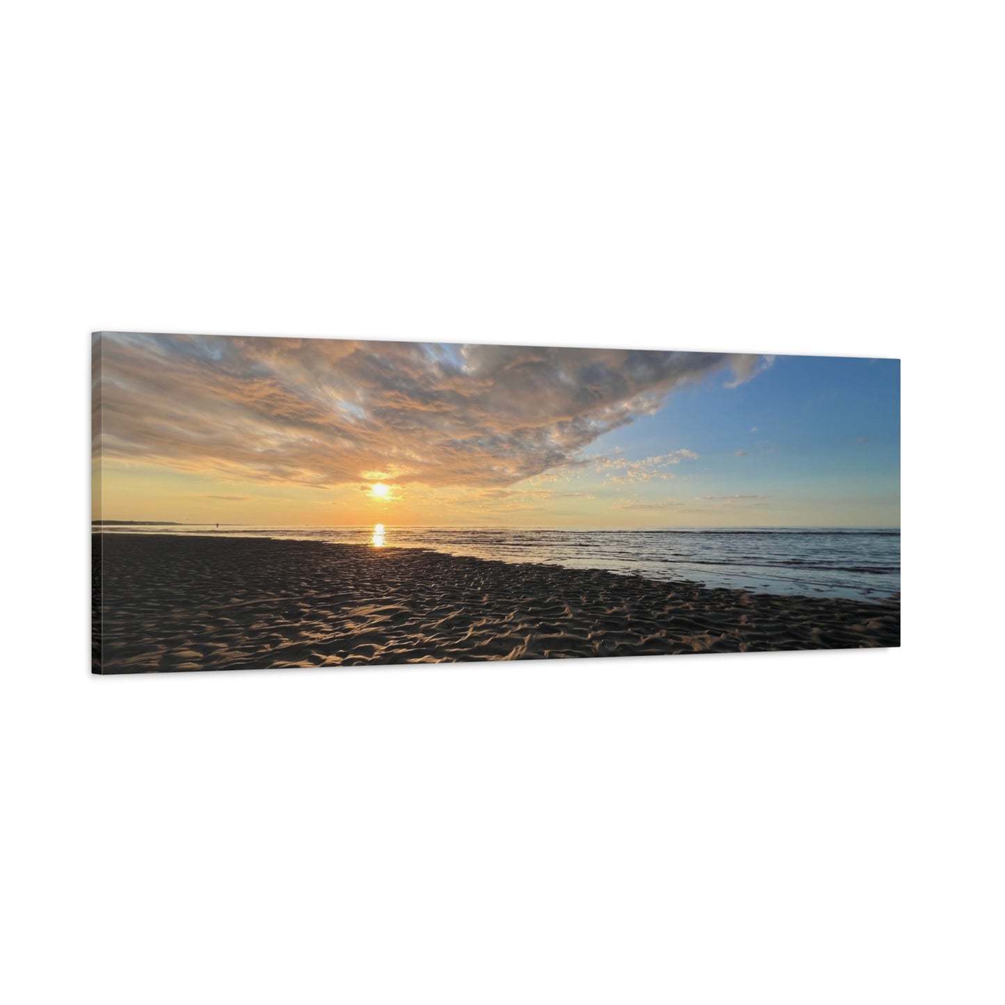 Canvas Print - Sunset Beach Textured Seascape Cape Cod (original photograph by Kind River Studio)
