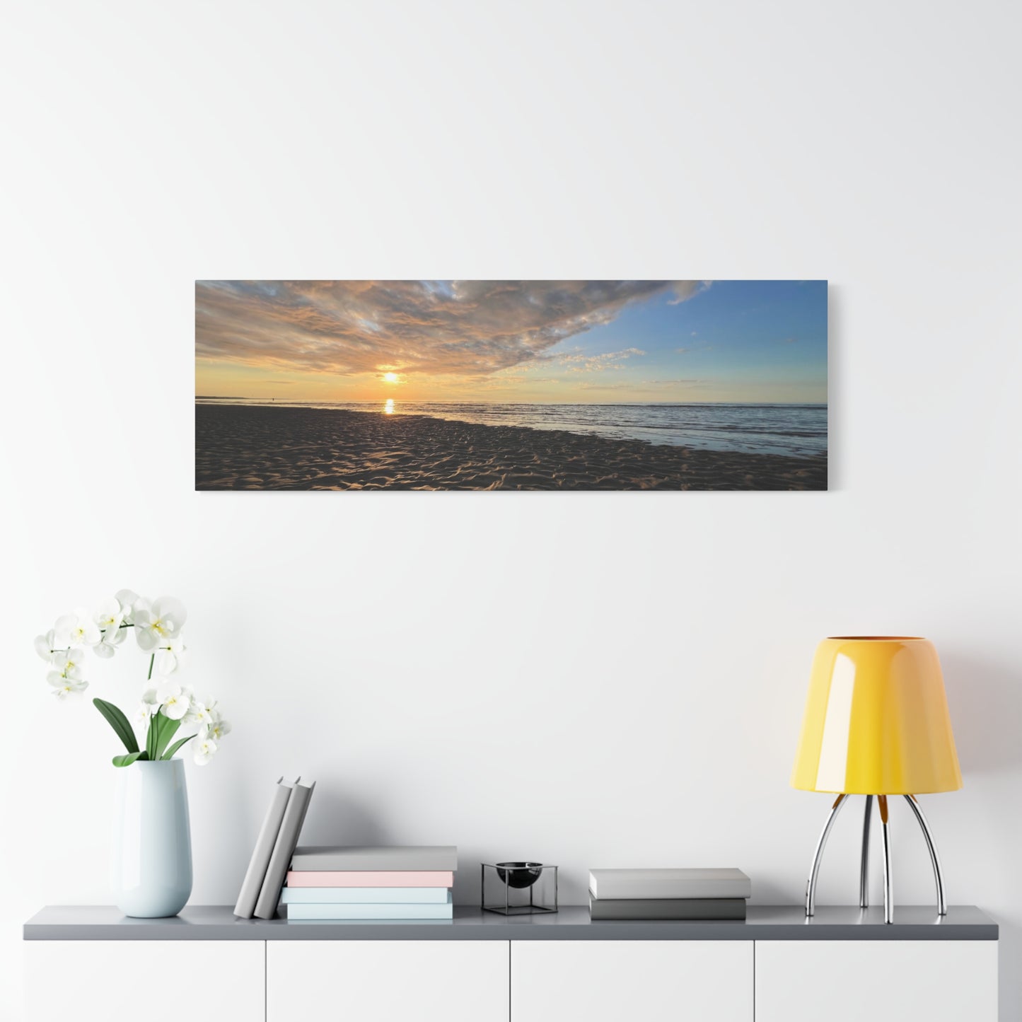 Canvas Print - Sunset Beach Textured Seascape Cape Cod (original photograph by Kind River Studio)