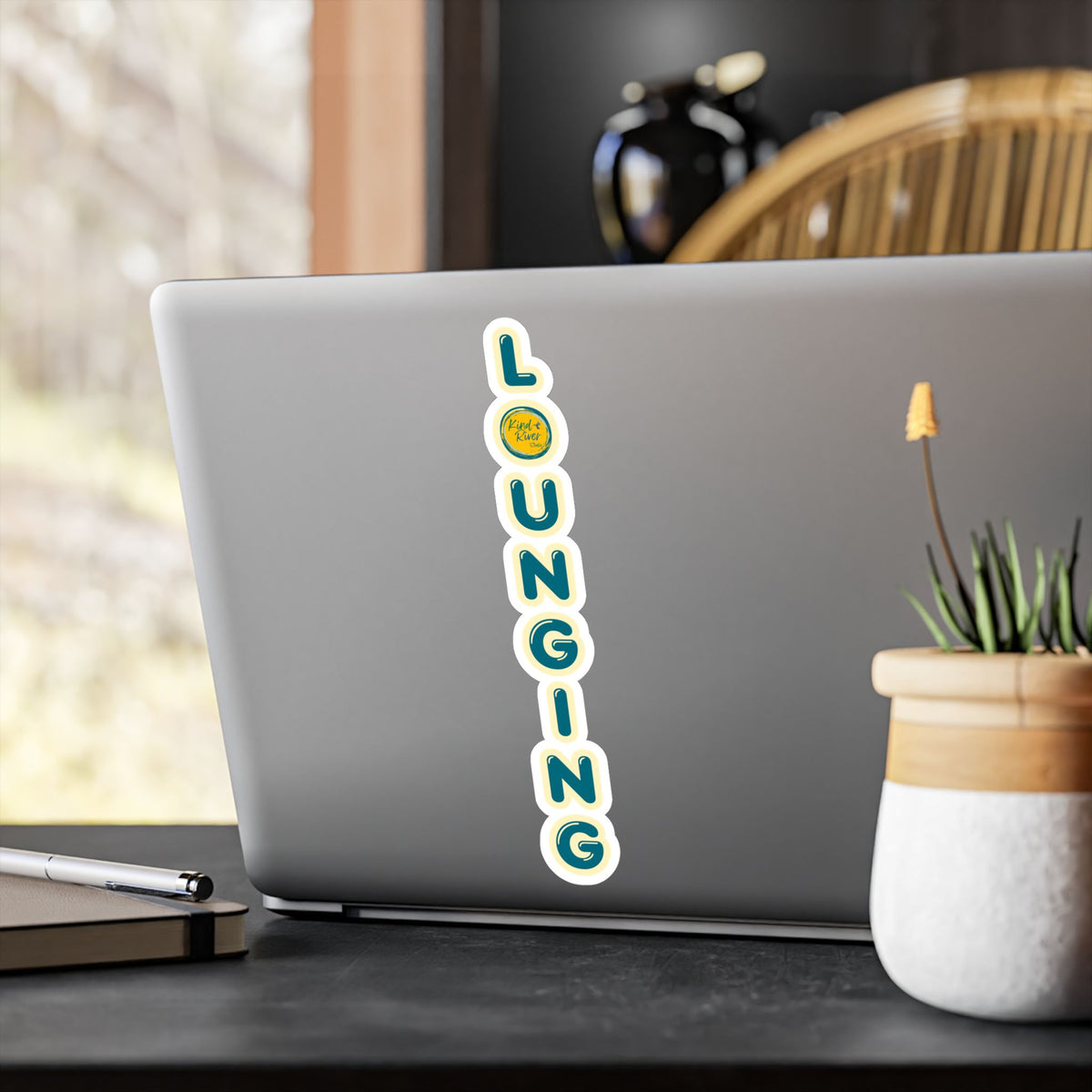 LOUNGING Vertical Vinyl Decal – Kiss-Cut Sticker