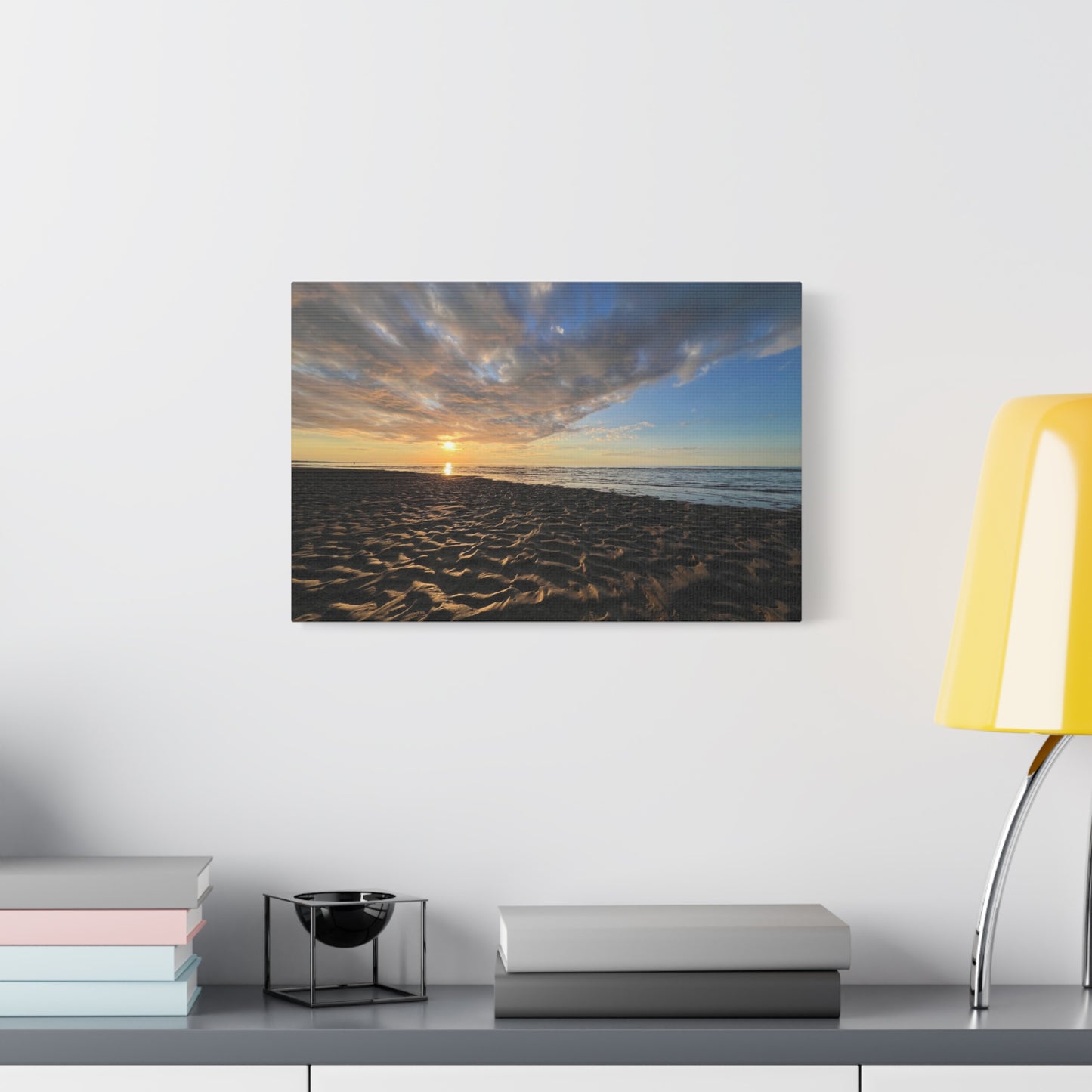Canvas Print - Sunset Beach Textured Seascape Cape Cod (original photograph by Kind River Studio)