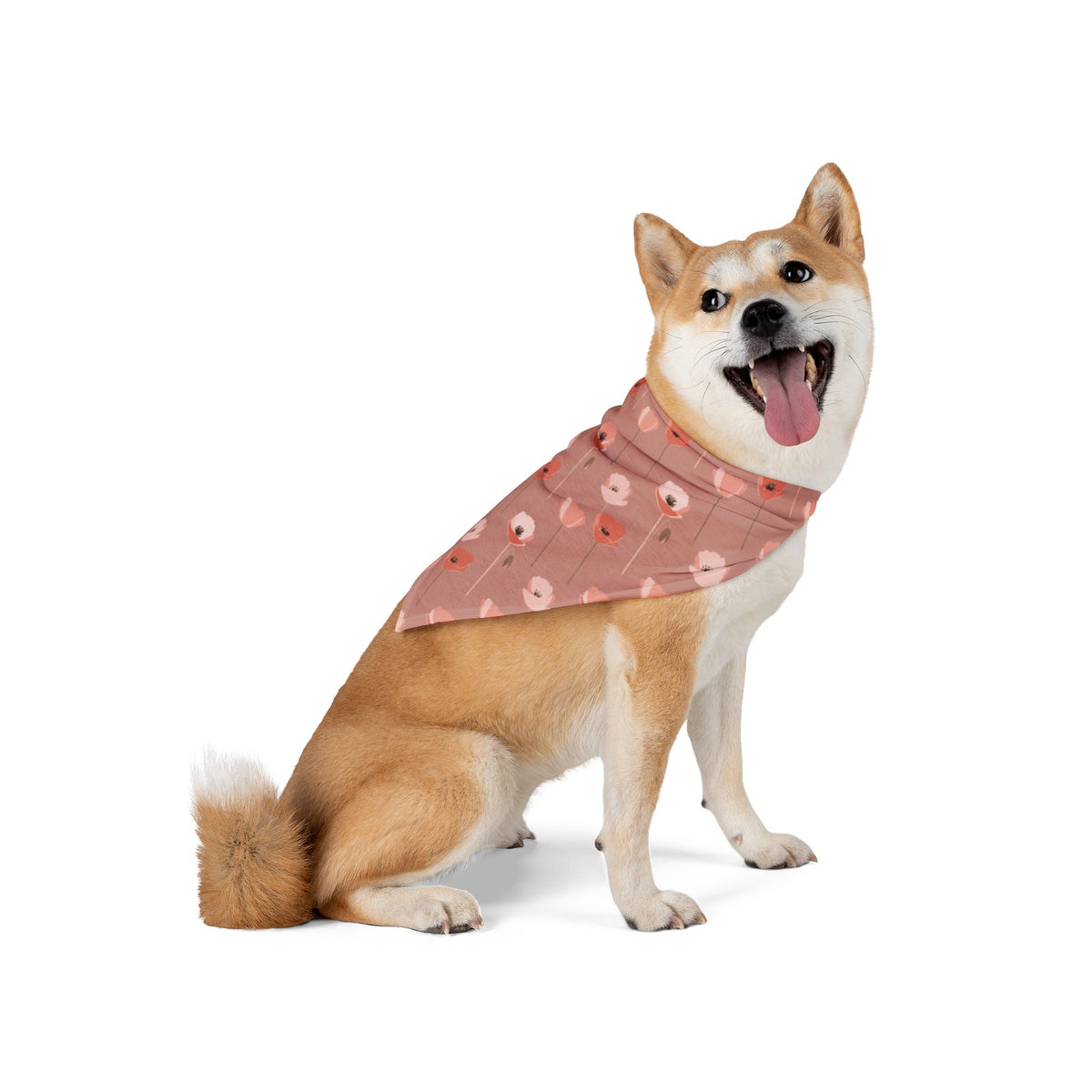 Floral Poppy Pet Bandana (single-sided)