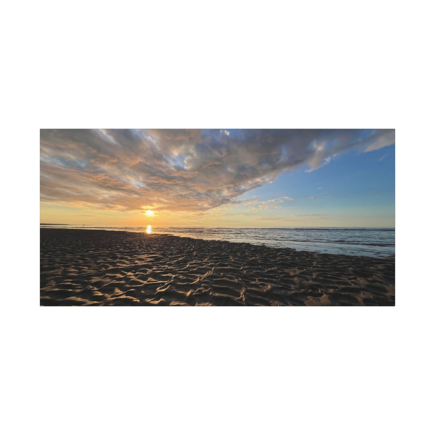 Canvas Print - Sunset Beach Textured Seascape Cape Cod (original photograph by Kind River Studio)