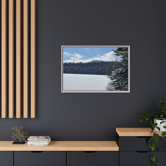 Canvas Print in Frame - Winterscape at Griffith Lake (original photograph by Kind River Studio)