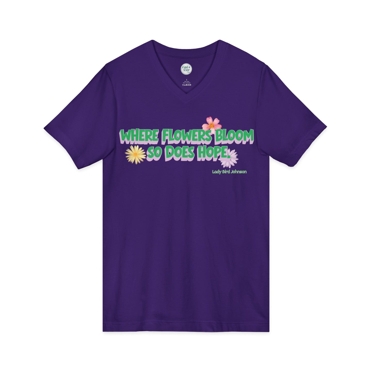 Where Flowers Bloom V-Neck Tee (Adult)