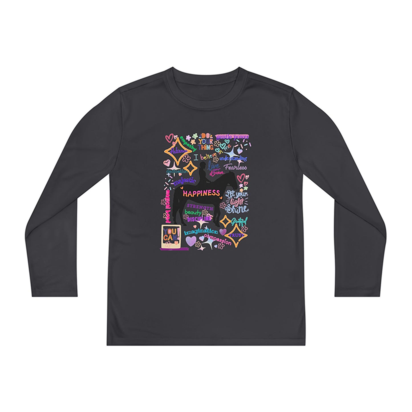 Tee - Long Sleeve (Youth) - Equestrian Positive Affirmations