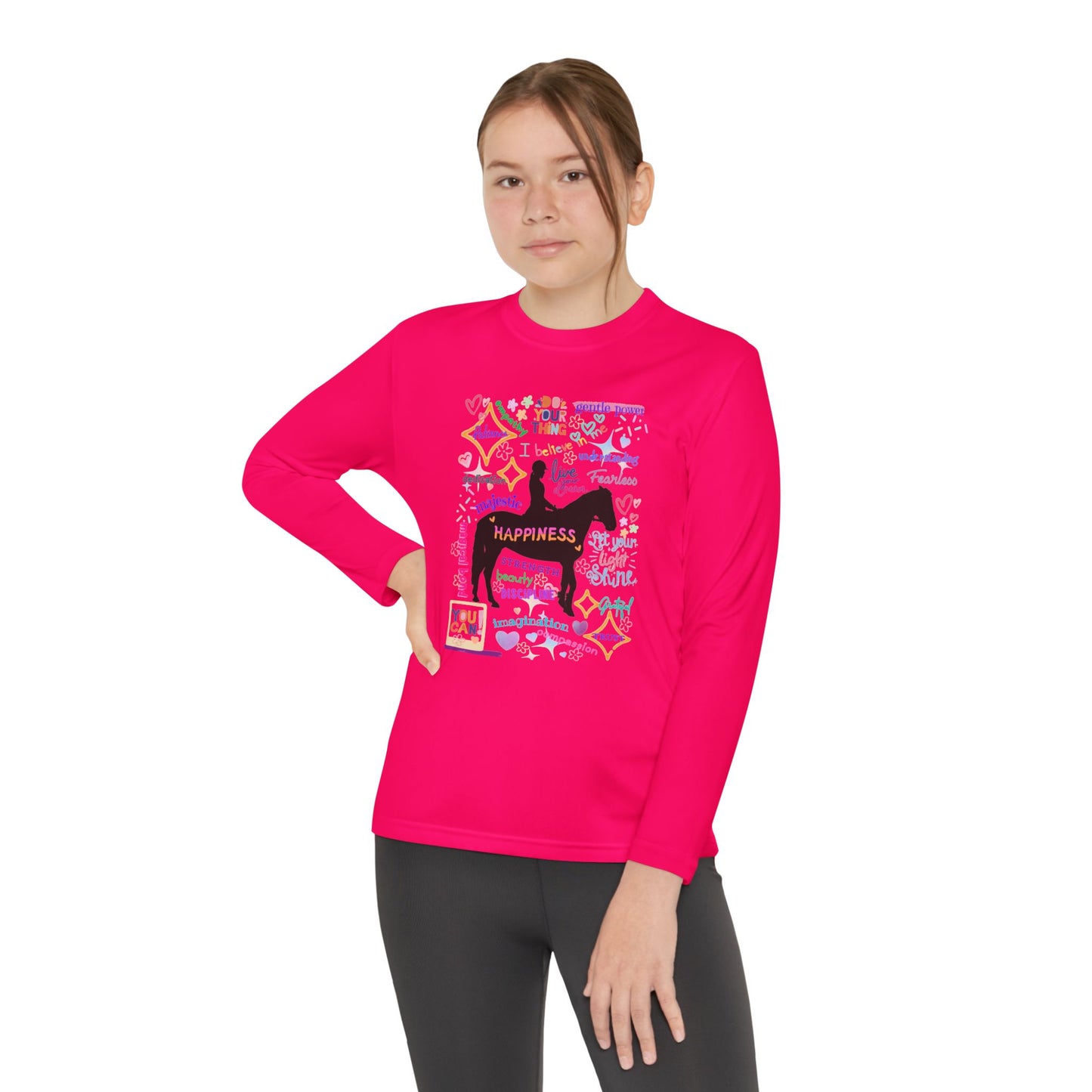 Tee - Long Sleeve (Youth) - Equestrian Positive Affirmations