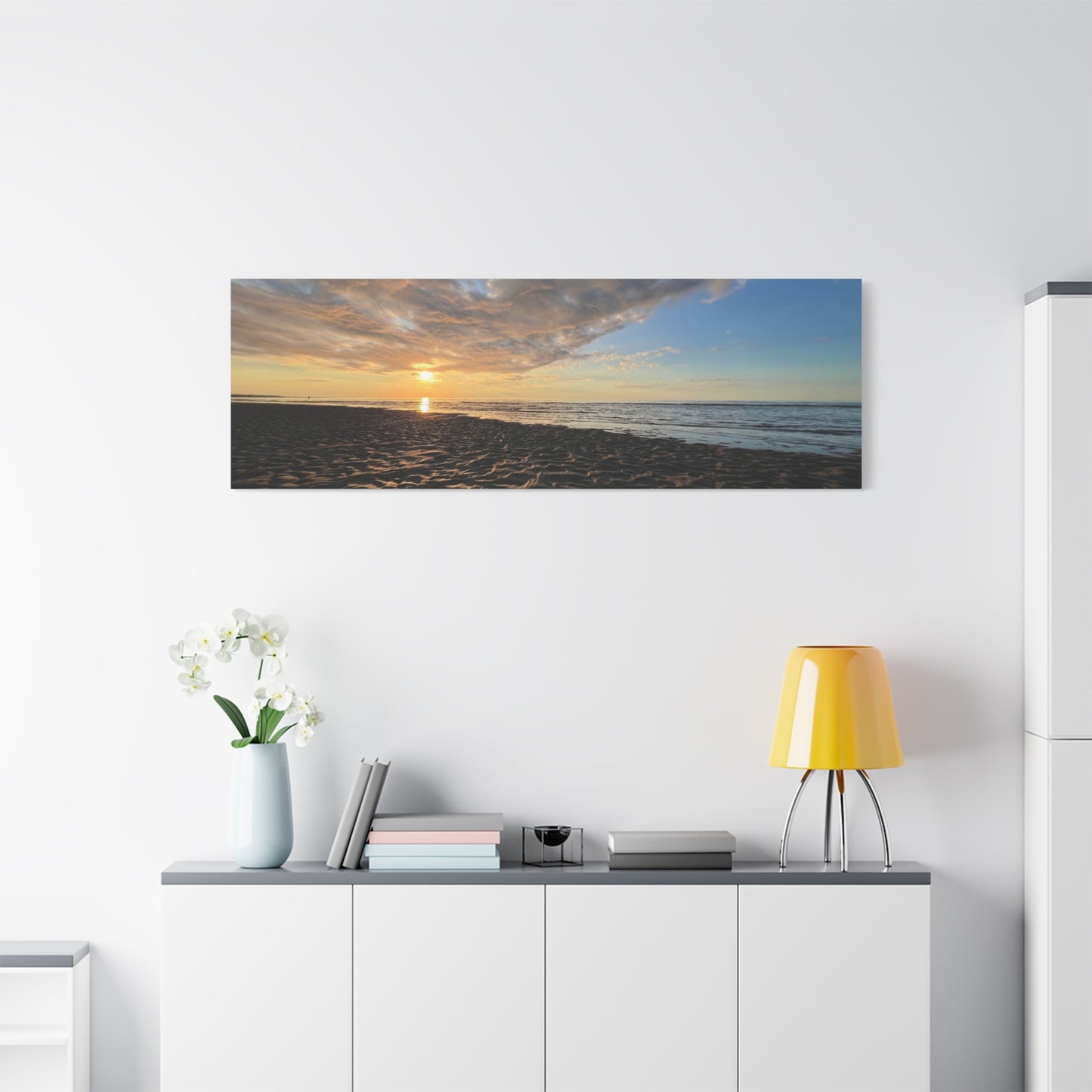 Canvas Print - Sunset Beach Textured Seascape Cape Cod (original photograph by Kind River Studio)