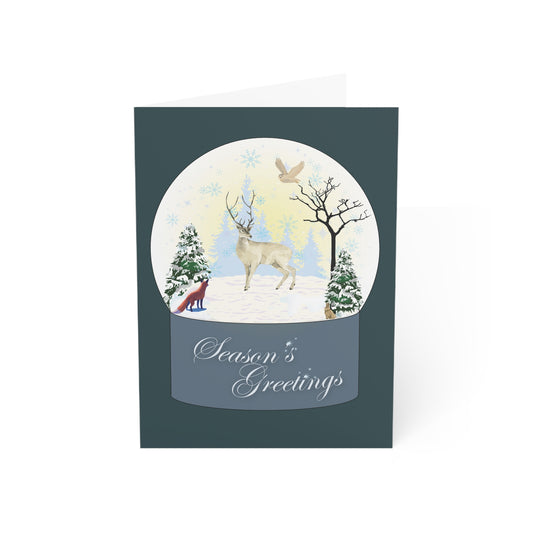 Note Cards | Set of 10 - Snow Globe Winter Wildlife