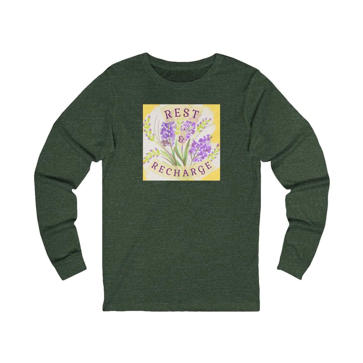 Tee - Long Sleeve (Adult) - Rest & Recharge Lilacs