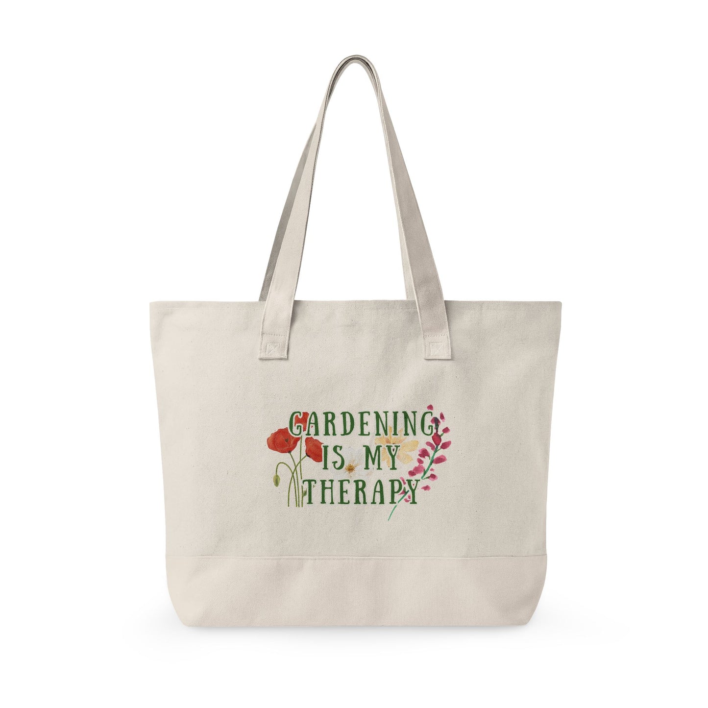 Gardening Therapy Zippered Canvas Tote