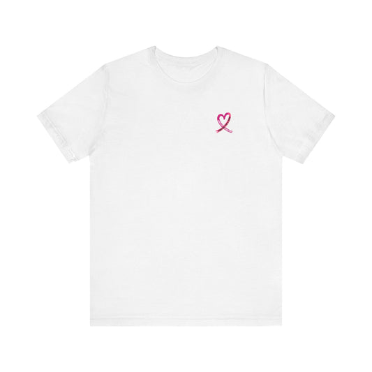 Tee - Short Sleeve (Adult) - Heart Ribbon Breast Cancer