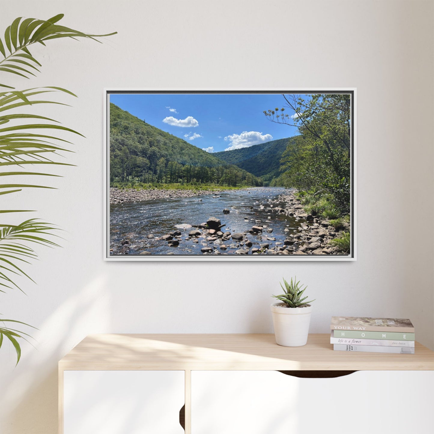 Canvas Print in Frame - Sparkling Riverside (original photograph by Kind River Studio)