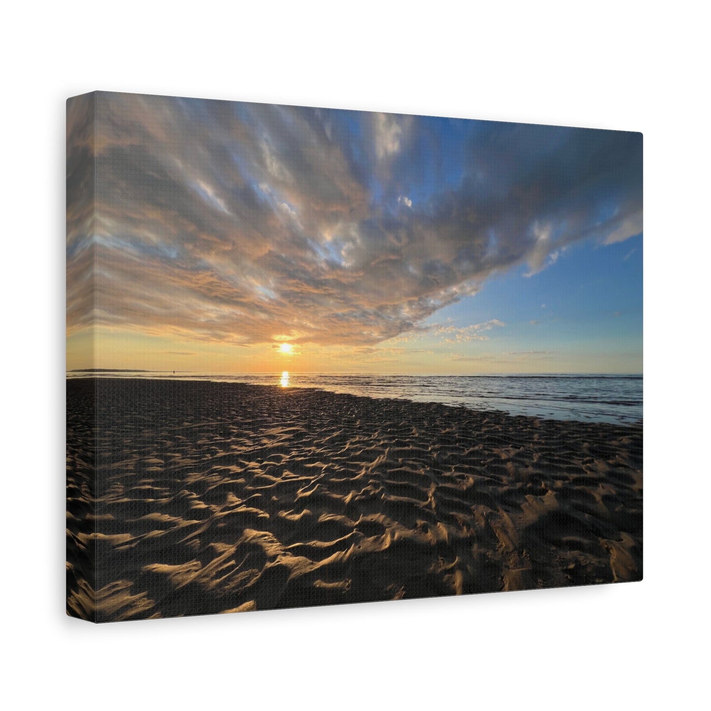 Canvas Print - Sunset Beach Textured Seascape Cape Cod (original photograph by Kind River Studio)