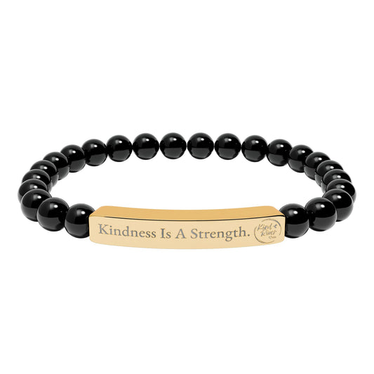 Bracelet - 'Kindness Is A Strength' Engraved Natural Stone Stretch Bracelet