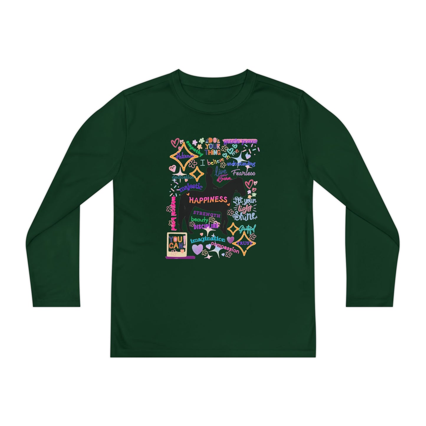 Tee - Long Sleeve (Youth) - EquestrianPositive Affirmations
