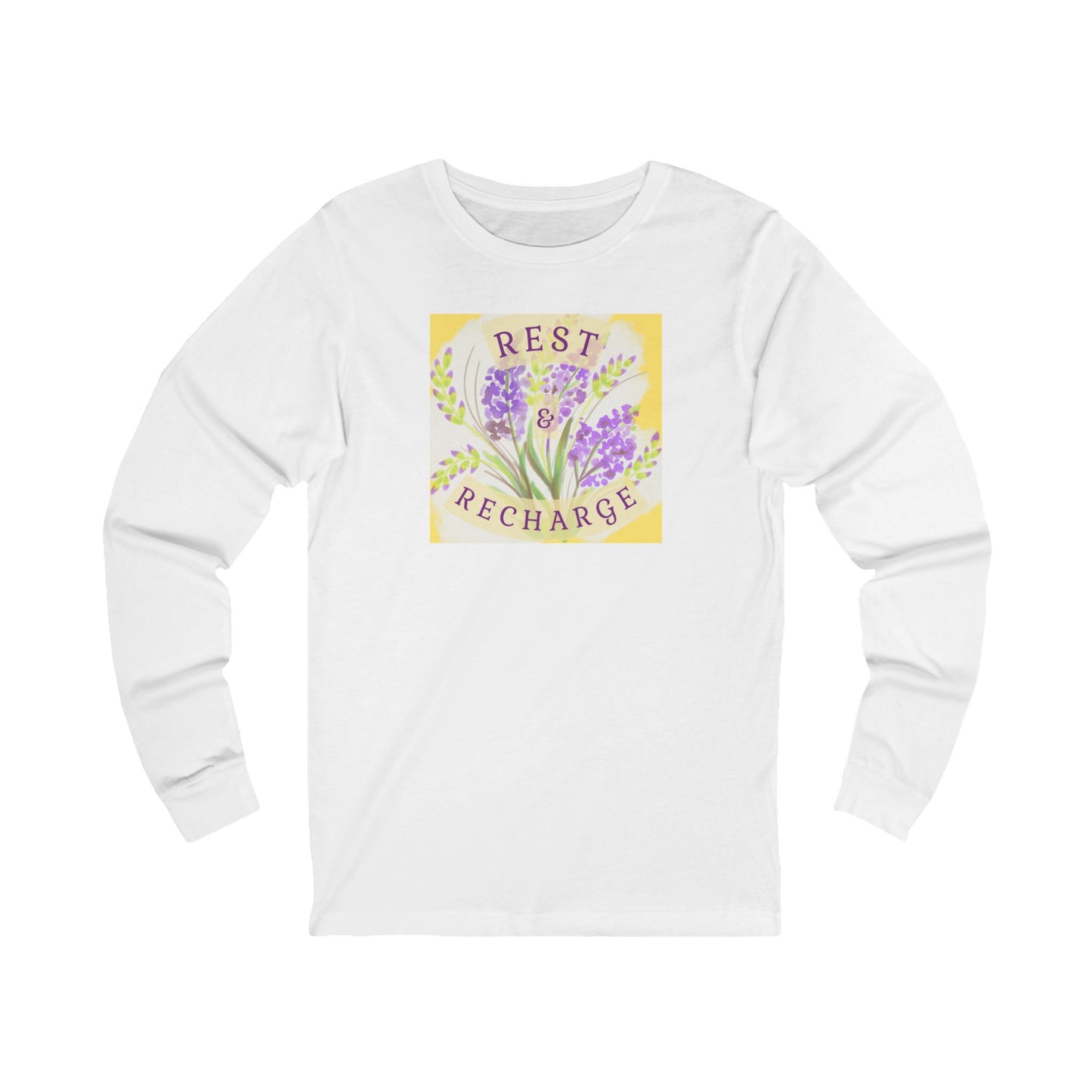 Tee - Long Sleeve (Adult) - Rest & Recharge Lilacs