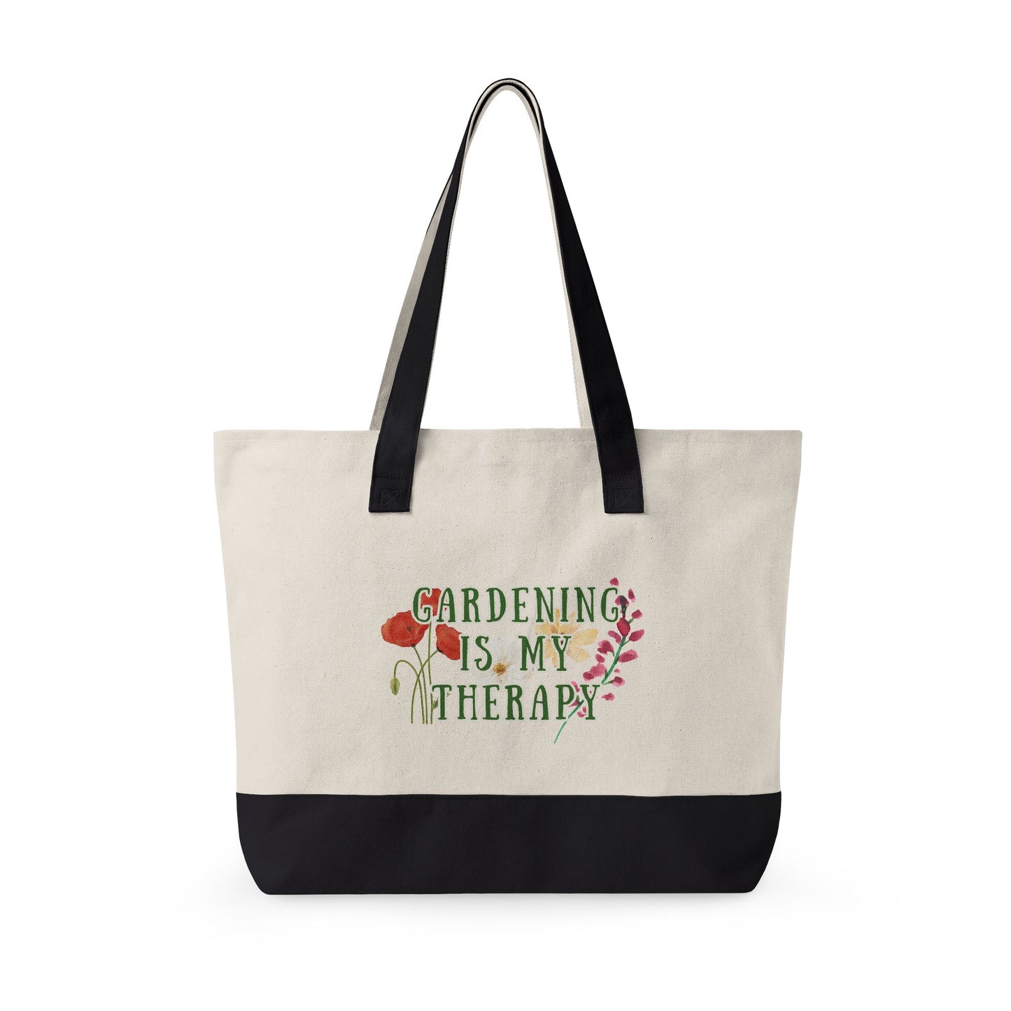 Gardening Therapy Zippered Canvas Tote