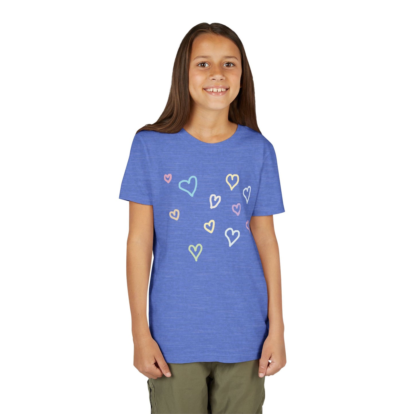 Pastel Hand Drawn Hearts Tee (Youth)