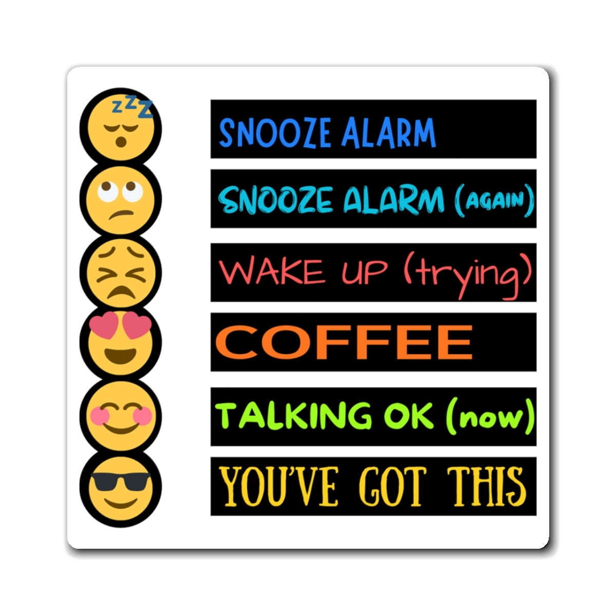 Magnet (Square | Flat) - Mornings Option 1