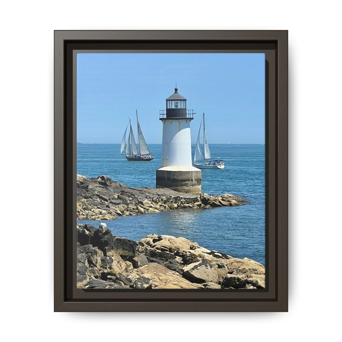 Coastal Lighthouse Canvas Framed Print (original photograph by Kind River Studio)
