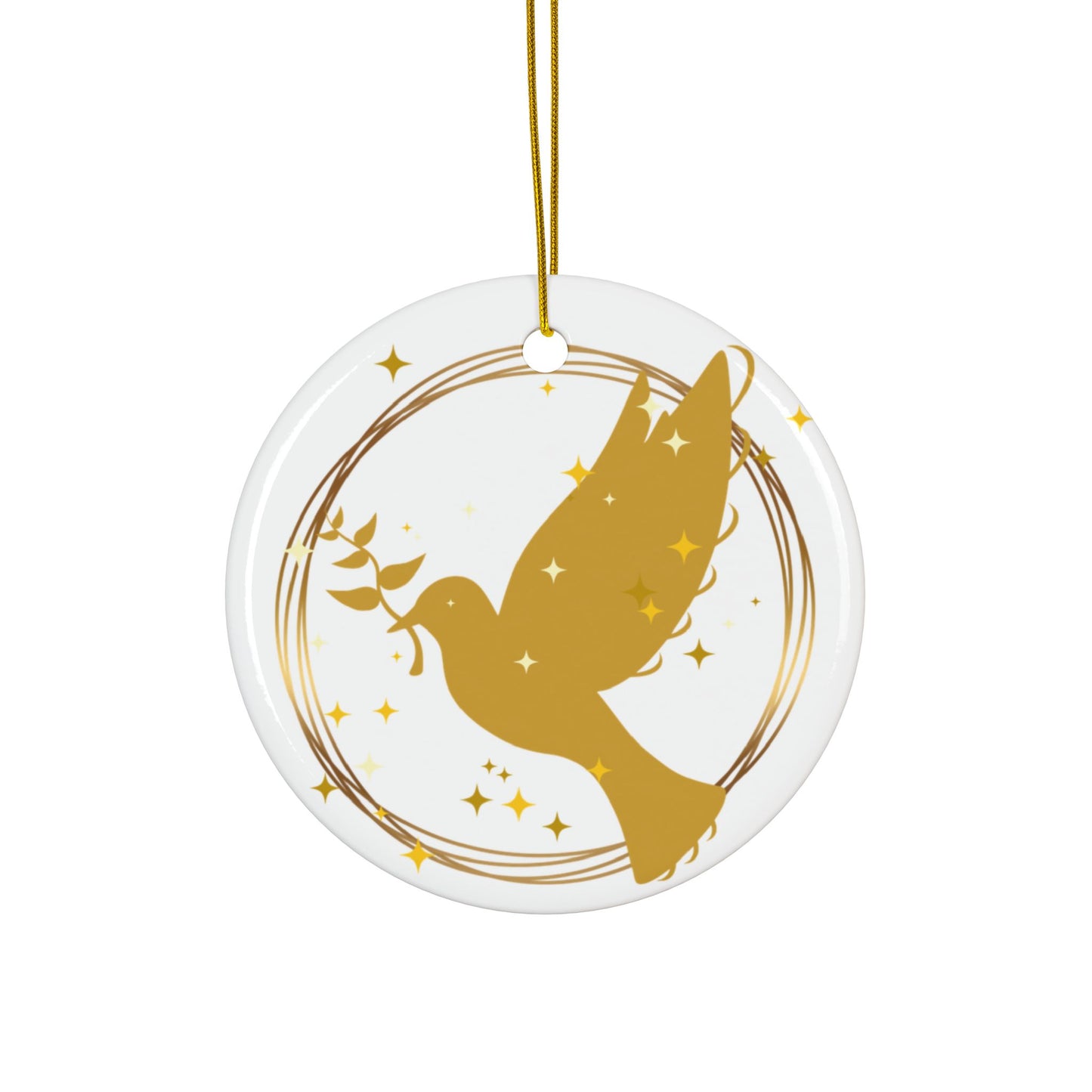 Ornament (Ceramic | Round) - Peace Dove