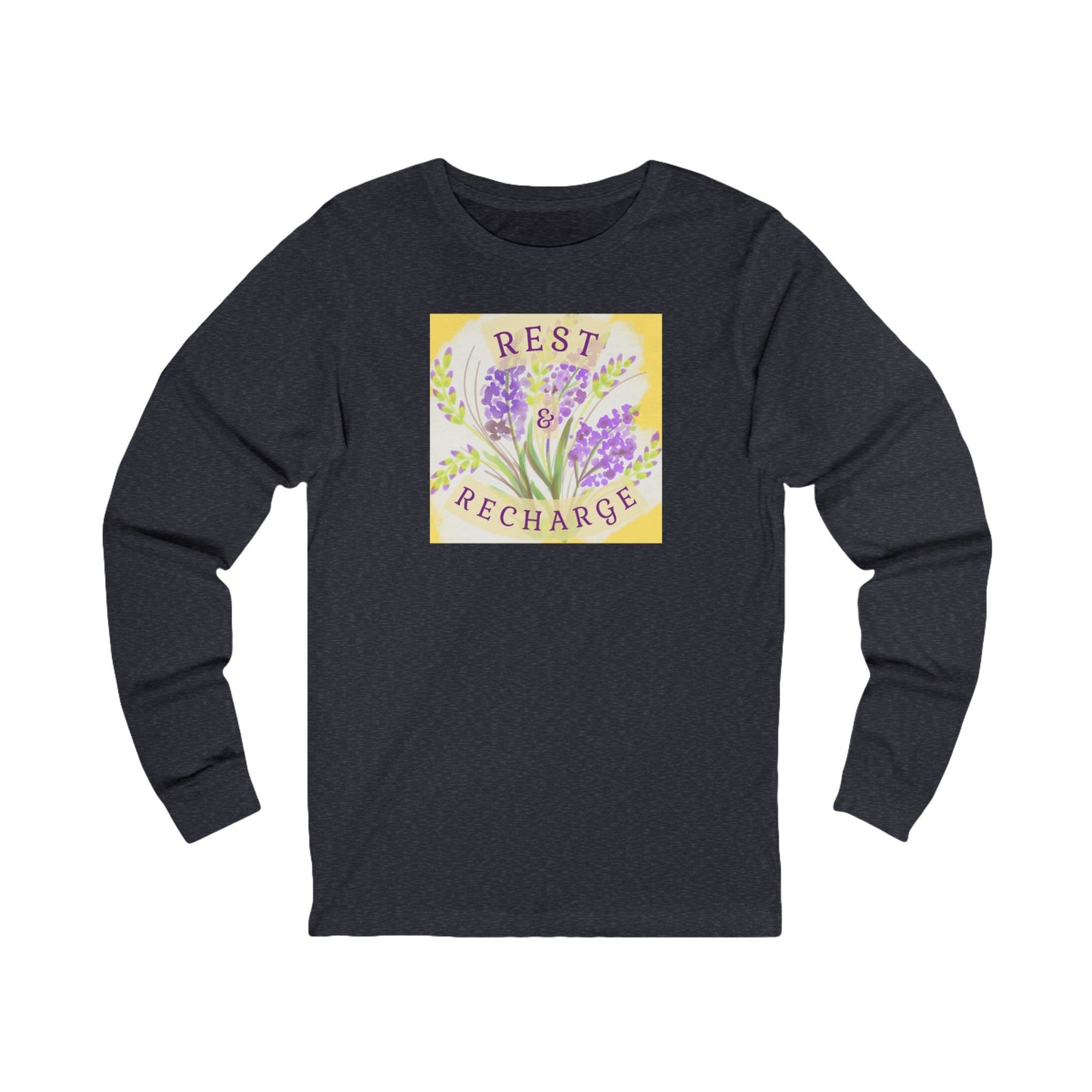 Tee - Long Sleeve (Adult) - Rest & Recharge Lilacs