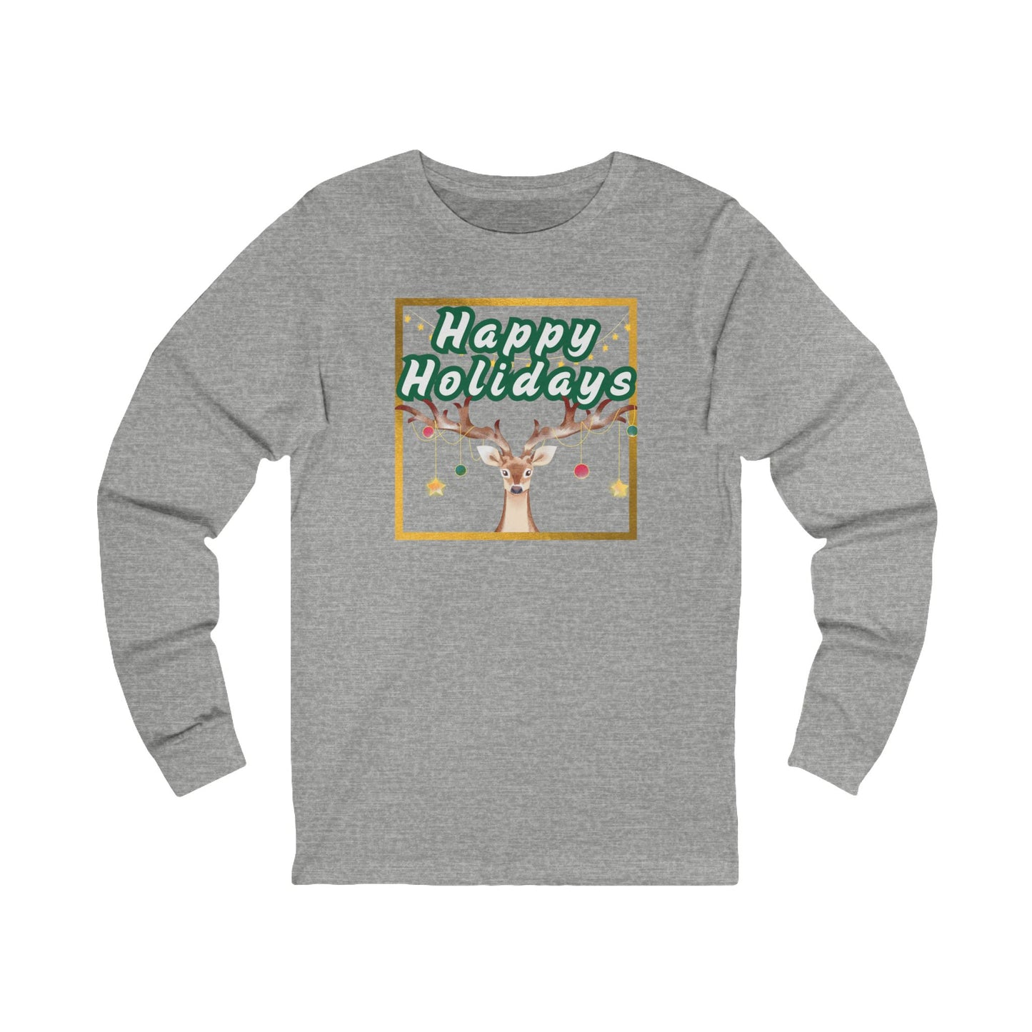 Tee - Long Sleeve (Adult) - Happy Holidays, Deer