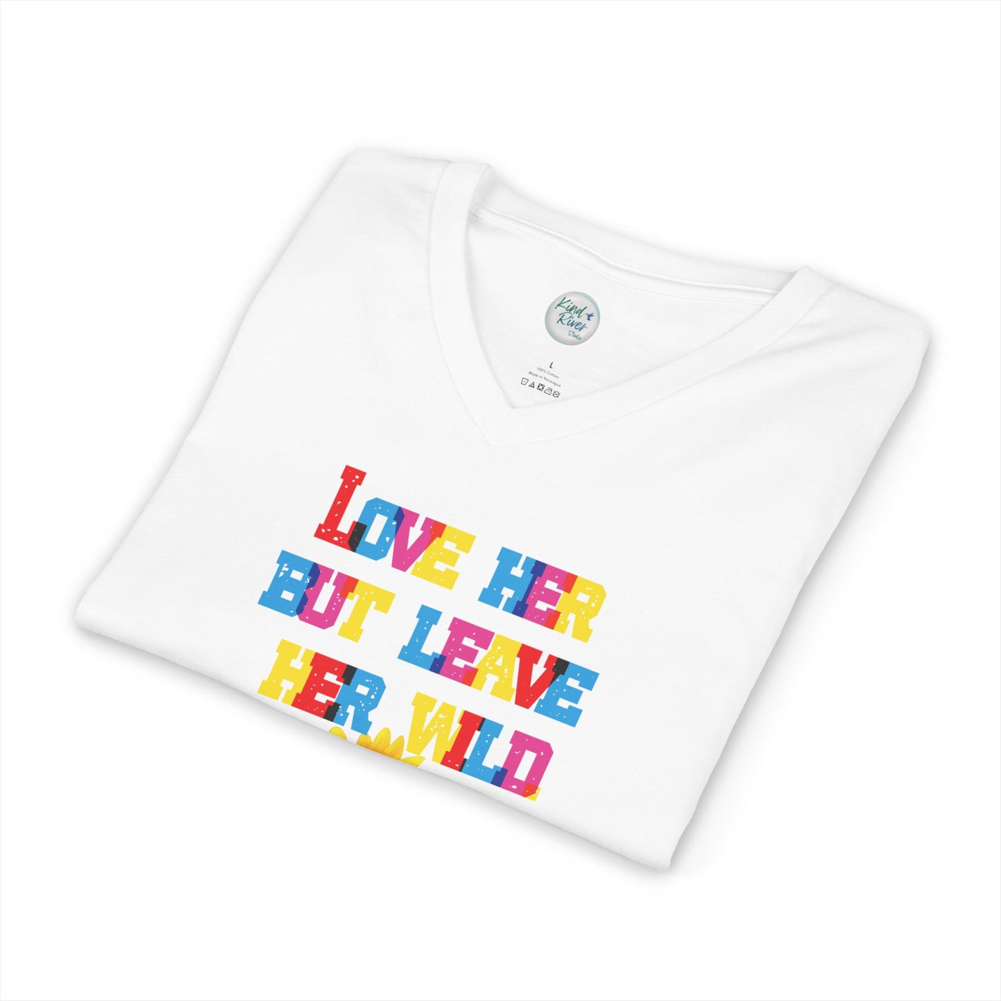 Leave Her Wild - V Neck Tee (Adult)