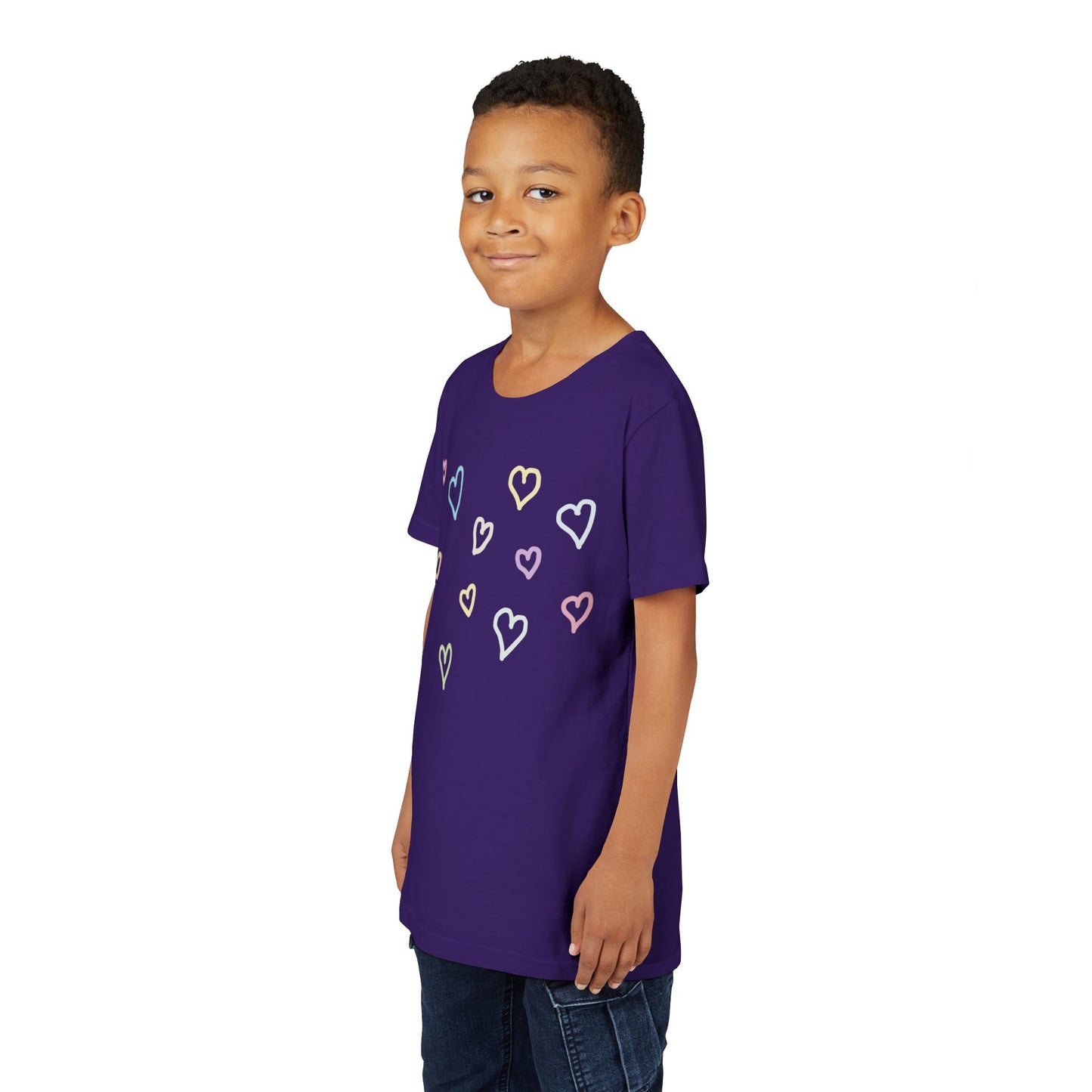 Pastel Hand Drawn Hearts Tee (Youth)
