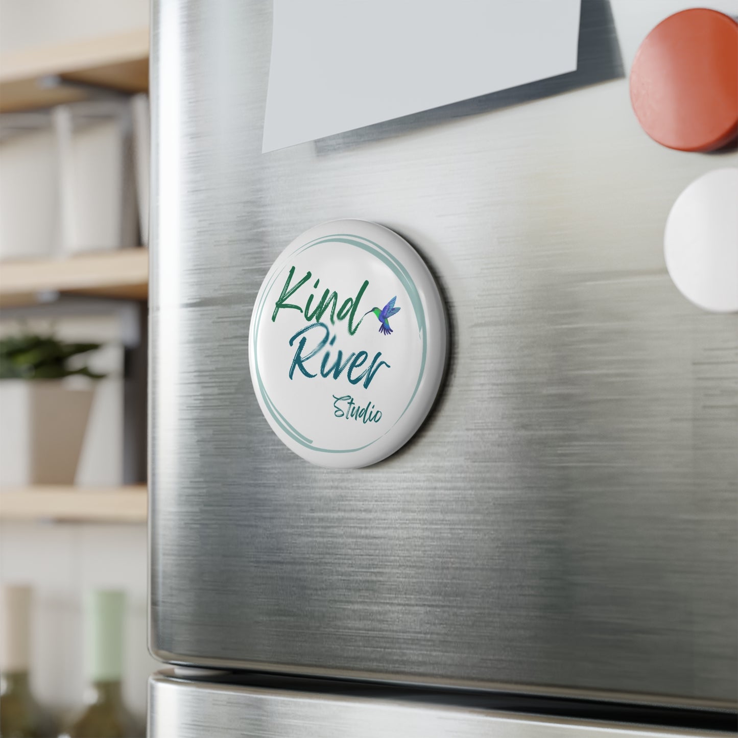 Magnet (Round 2.25") - Kind River Studio Logo