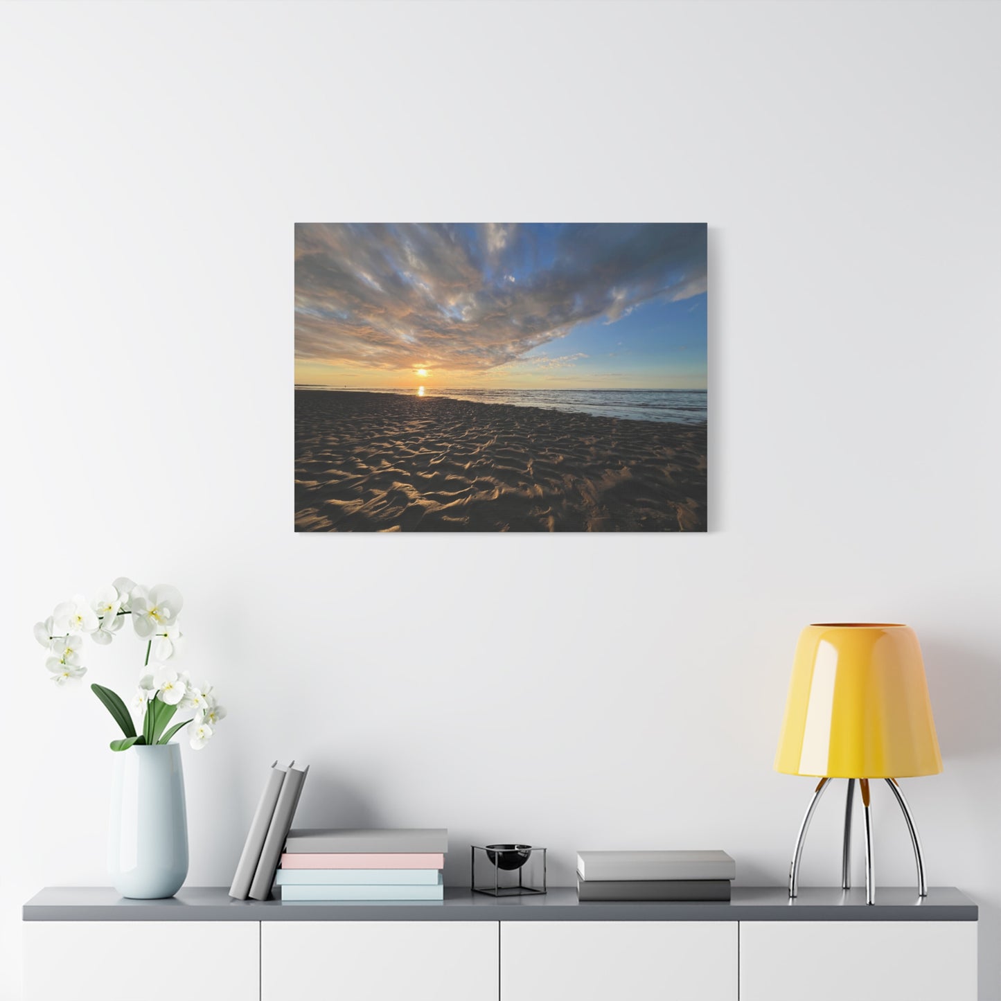 Canvas Print - Sunset Beach Textured Seascape Cape Cod (original photograph by Kind River Studio)