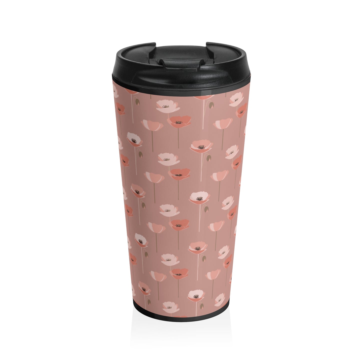 Shades of Pink Poppies Travel Mug